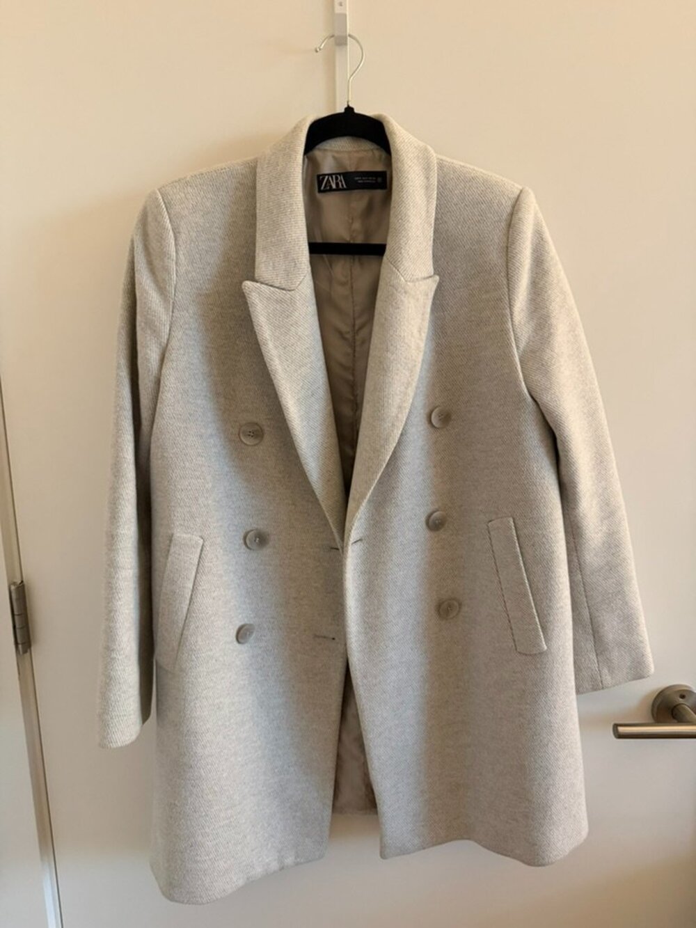 Zara Light Gray Peacoat Size Small